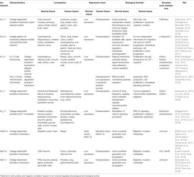 Voltage-Gated K+/Na+ Channels and Scorpion Venom Toxins in Cancer